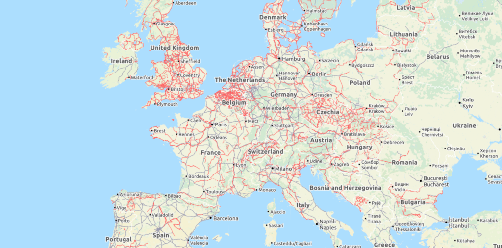 Petit aperçu des données OSM européennes (https://www.opencyclemap.org)